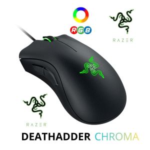 Razer Souris de jeu filaire programmable DeathAdder CHROMA RGB avec capteur optique 4G 10000 DPI USB pour droitiers, 5  boutons programmables, design ergonomique, PC DeathAdder CHROMA 