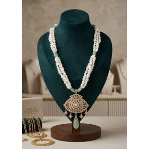 Collier johar avec broche plaqué Or de haute qualité 