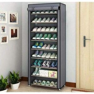 Armoire de rangement de chaussure et vétements 10 étages pliable et Portable en tissu