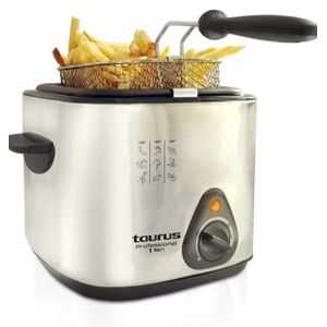 Taurus Professional 1 Slim - Friteuse électrique compact 1000W, 1L, pour 1 à 2 portions, Température réglable, Inox
