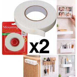 Ruban Adhésif Double Face Ultra Fort – Fixation Murale Sans Perçage – Multi-Usage Maison & Bureau – Pack x2