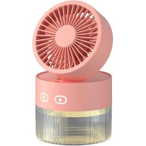 Mini Ventilateur Portable 3 en 1 Rechargeable USB – Humidificateur d'Air 350 ml avec Veilleuse LED