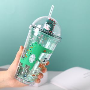 Tumbler avec paille Tasses Voyage Paille Coupe en acier inoxydable tasse  d'eau avec couvercle étanche Straws 500ml - Cdiscount Maison