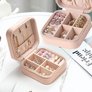 Boîte à bijoux portable en cuir PU avec structure de séparation, structure pour filles et femmes