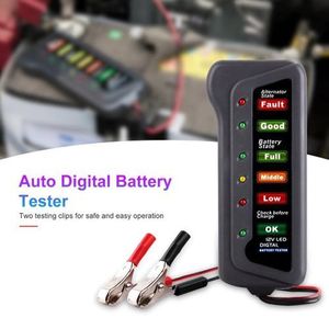 Testeur de Batterie 12V 6 Voyants LED Testeur Batterie Voiture Alternateur  12v Analyseur de Batterie pour