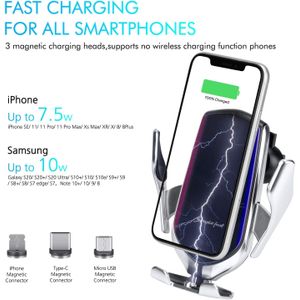 Chargeur de voiture sans fil intelligent 30W, support de téléphone