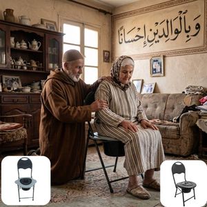 Une aide discrète Chaise de toilette pliante pour adultes