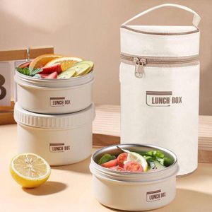 Boîte Déjeuner Isotherme 3 Compartiments Hermétique – Lunch Box Portable Inox pour Repas Chauds et Froids – Boîte Alimentaire Étanche pour Bureau, École, Pique-Nique et Voyage