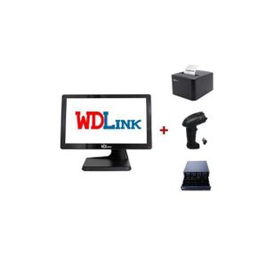 WDLINK Caisse enregistreuse POS (Ecran Tactile 15.6 Windows i5 + Tiroir Caisse +Imprimante Termique +Lecteur+ Système de caisse intégrée Code Barre)