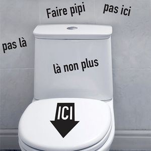 Sticker Toilettes usage limité à 5min. Lecture tolérée - Makrea