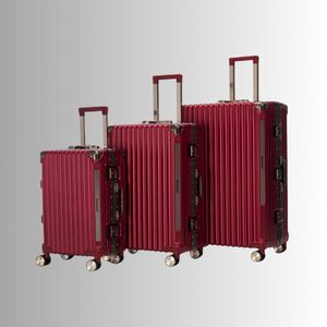 طقم حقائب سفر فاخر من الألمنيوم - مجموعة من 3 قطع