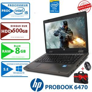 Hp 14" - PROBOOK 6470B  - 8Go Ram  - 256 SSD - Windows - Noir - Clavier Azerty
