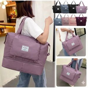 Sac de sport pliable pour femmes avec grand espace de rangement - Mauve