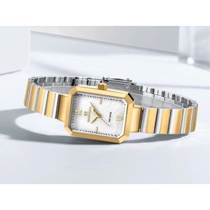 ساعة أنيقة مستطيلة للنساء من NAVIFORCE NF5050 بحركة كوارتز يابانية، ومقاومة للماء، وسوار من الفولاذ المقاوم للصدأ