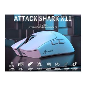 ATTACK SHARK  Souris Gamer sans fil ATTACKSHARK X11 Blanc