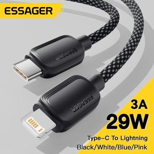 ESSAGER Câble USB Type-C PD 20W pour recharge rapide, cordon de chargeur USB-C avec éclairage pour iPhone 14, 13, 12, 11 Pro Max, XS et Macbook, 29W