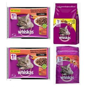 Whiskas Sachets fraîcheur en sauce - 4 variétés - Pour chat adulte  stérilisé - 4 x 100 g à prix pas cher