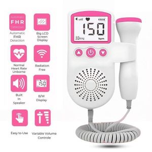 Doppler Fœtal Grossesse – Écoutez le Cœur de Bébé à la Maison – Détecteur Ultrason avec Écran LCD Clair et Son Haute Qualité