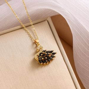 Collier pour Femme - Doré avec Strass - Boîte Cadeau Incluse