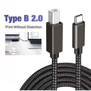 Câble d'imprimante USB B vers USB C, type C, fil tressé