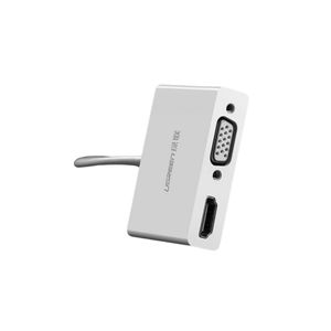 Ugreen adaptateur convertisseur vidéo usb type c - hdmi vga blanc (30843)