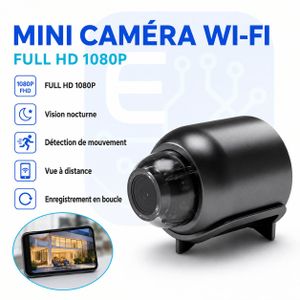 Mini Caméra Wi Fi Full HD 1080P avec Vision Nocturne, Détection de Mouvement et Vue à Distance