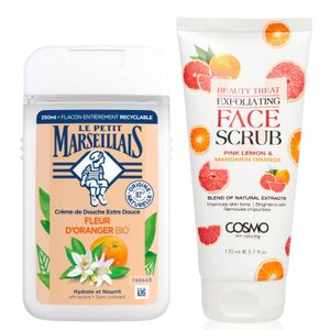 Le Petit Marseillais كريم دش عضوي 250 مل والليمون الوردي والوجه ماندرين فرك