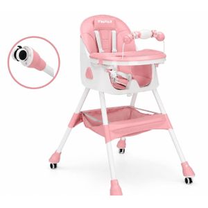 Chaise haute bébé pliable 2 en 1 confortable et facile à nettoyer - 6 mois et plus