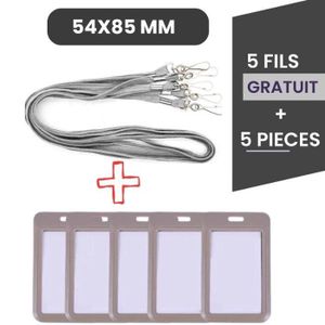 5X حامل بطاقات (54x85 mm)  عمل بلاستيكي  باللون الرمادي
