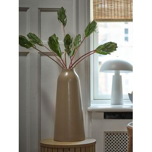 Vase Décoratif Grès Sable Ø20xH45cm Design Élégant Intérieur Moderne Centre Table Salon Chambre Raffinement