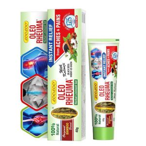 Looloo Gel liniment aux herbes Oleo Rheuma, Formule non collante et non grasse, Gel de massage, Soulagement de la douleur, Enrichi en kalonji, clou de girofle, cannelle, menthe