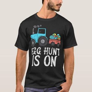 Children's egg-egg hunting t-shirt on the egg tractor