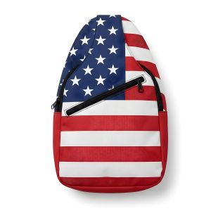 Sac Bandoulière - Tissu Résistant Motif Drapeau USA - Pour Voyage et Quotidien - Rouge, Blanc, Bleu