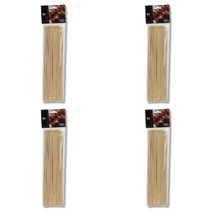 Lot de 4 - Brochettes Pour Barbecue En Bambou - Lot De 100 Pièces - 30cm - Accessoire De Cuisine