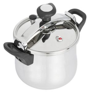 Jata Cocotte-Minute 6 Litres en Acier Inoxydable 18/10, Pour 4 à 6 Personnes, 3 Systèmes de Sécurité, Fermeture Progressive par Poignée Rotative, Tous Feux dont Induction, Cuisson Rapide et Saine