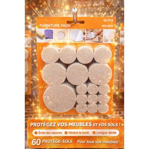 68 pcs Patins de Protection pour Meubles – Protégez vos sols avec efficacité