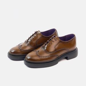 D'Urbano Fregio 201 : Richelieu en cuir Homme Tabac
