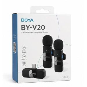 Boya BY-V20 Micro Cravate Sans Fil USB-C – Kit Double Micro pour Vidéo, TikTok, YouTube & Streaming