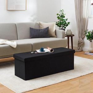 Banc de Rangement,Tabouret de Rangement, Pouf Pliable, Repose-Pieds, Coffre de Rangement, Charge jusqu'à 100 kg, pour Salon, Chambre, Dortoir