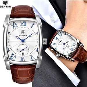 Benyar BENYAR BY-5114A – montre classique de luxe en cuir – Noir