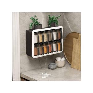 Organisateur d'Épices Mural à 12 Compartiments avec Poignées Ergonomiques