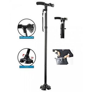 عكاز طبي سحري لكبار السن قابل للطي مع مصباح