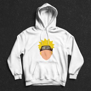 هودي سويت شيرت بغطاء للرأس للرجال - ابيض - Narutos Face