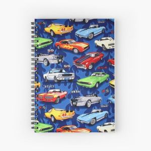 Auto Sports Muscle Cars Pattern Spiral Notebook Bloc note