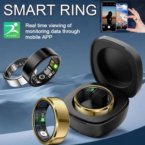 Bague connectée, Moniteur de fréquence cardiaque, Tensiomètre, Moniteur de sommeil, Moniteur d'oxygène sanguin et Suivi d'activité, Suivi des pas, Suivi des calories, Anneaux intelligent, IP68 et 5ATM étanche Multi-sport Smart ring homme femmes, size 10.