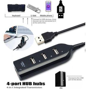 محور USB لأربعة منافذ 2.0، مركز مقسم USB متعدد، استخدم مع محول الطاقة، موسع متعدد، محور USB 2.0 لأجهزة الكمبيوتر المحمول والمكتبي