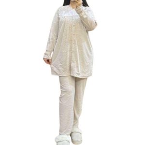 طقم بيجامة نسائي، بيجامة منزلية مخملية فاخرة