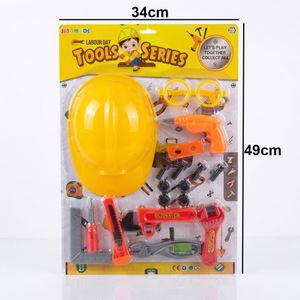 Kit d'Outils de Bricolage Enfant 11 Pièces avec Casque de Chantier, Lunettes et Accessoires