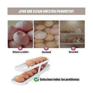 Conteneur à œufs pour réfrigérateur, cupule à œufs haute capacité à double couche avec design de roulage automatique pour armoires de cuisine, réfrigérateurs, ensemble de 2 cabinets