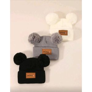 Lot de 3 bonnets multicoleur – Pour bébés (0 à 2 ans), style Y2K, tricotés et chauds pour l’hiver